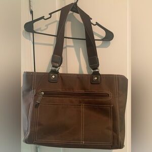 Brown Nylon Plush Tote Bag Baby Bag Book Bag Versatile Bag